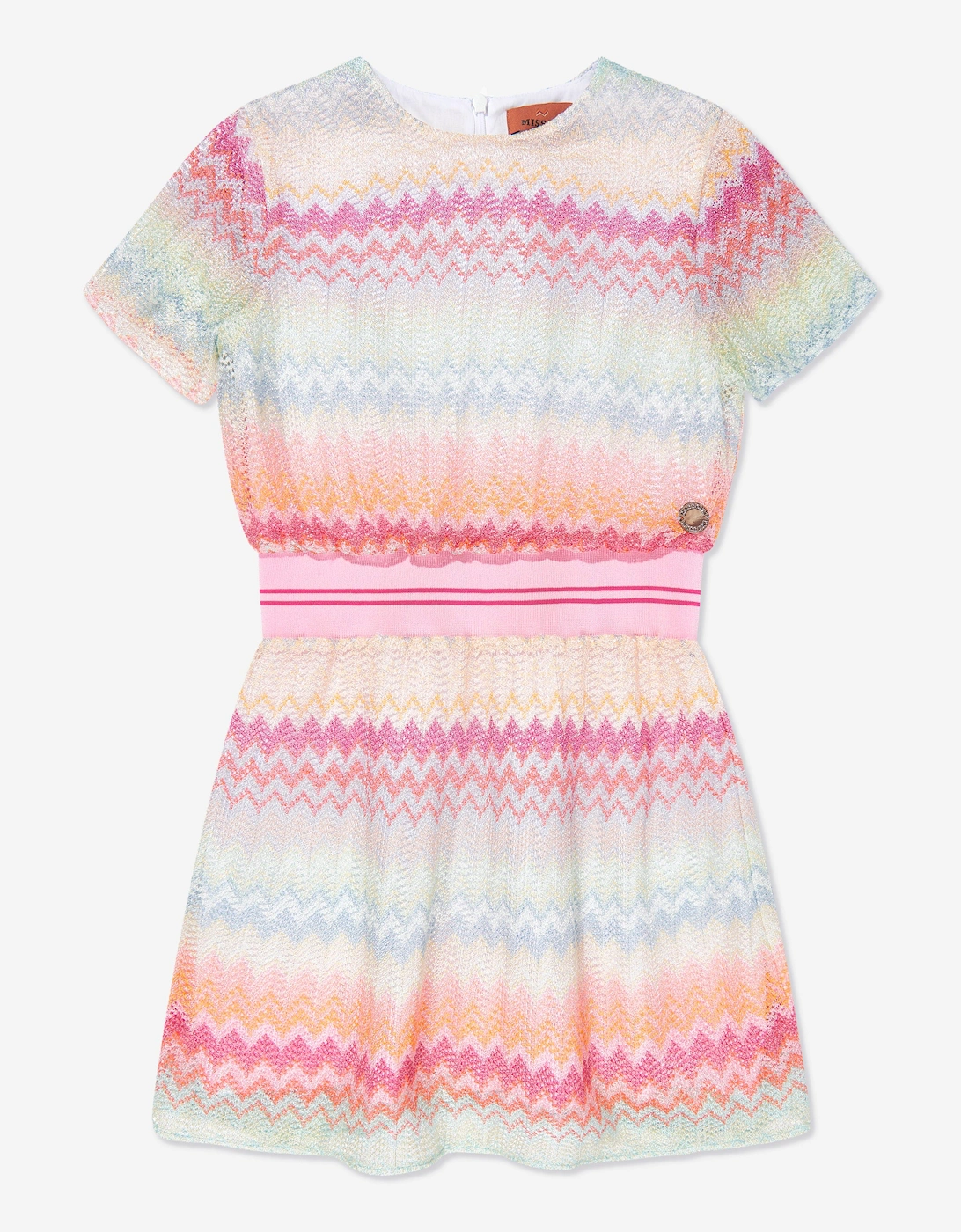 Girls Knitted Zigzag Dress in Multicolour, 5 of 4