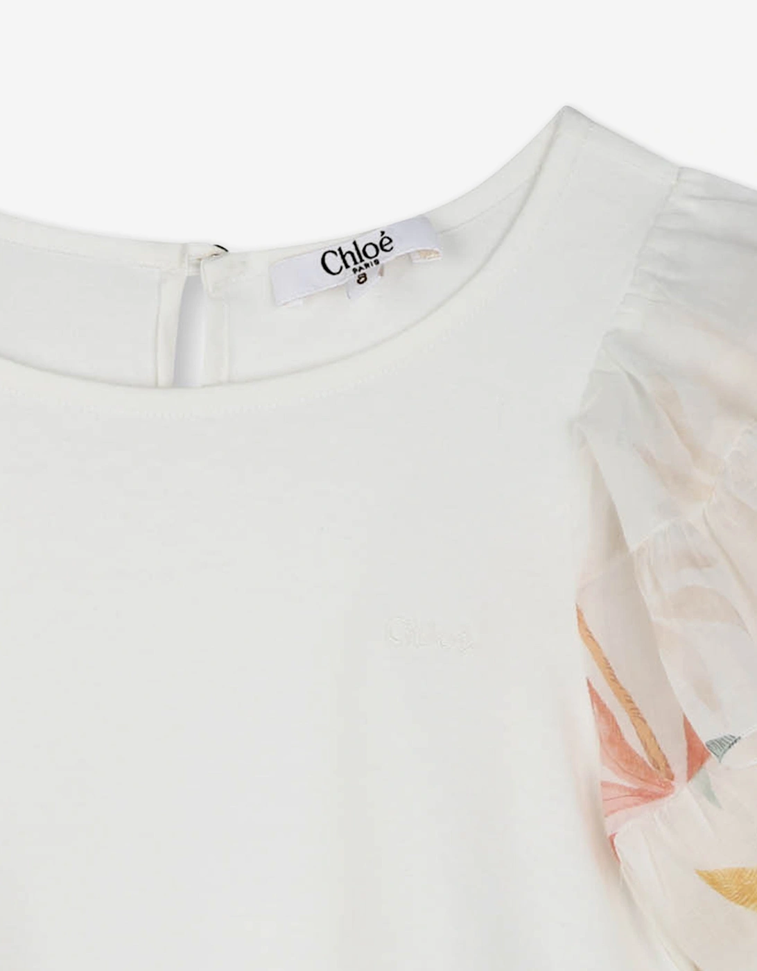 Girls Palm Grove Ruffle Top in Ivory