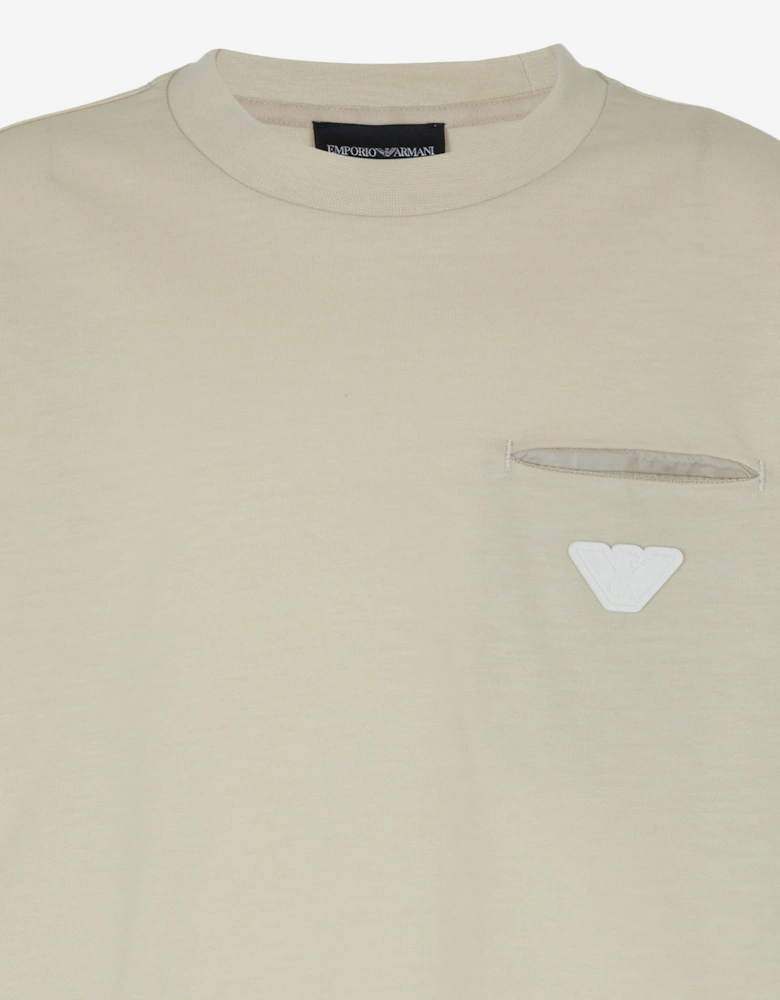 Boys Logo Pocket T-Shirt in Beige