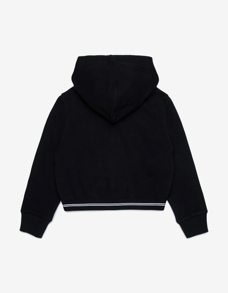Girls Applique Hoodie in Black