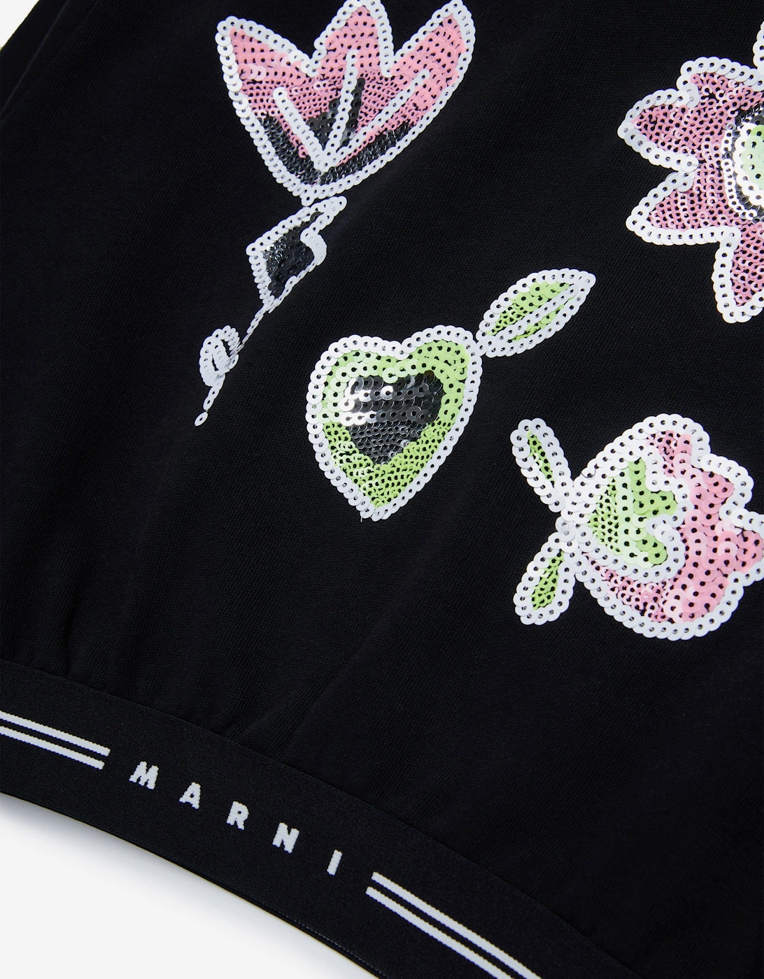 Girls Applique Hoodie in Black