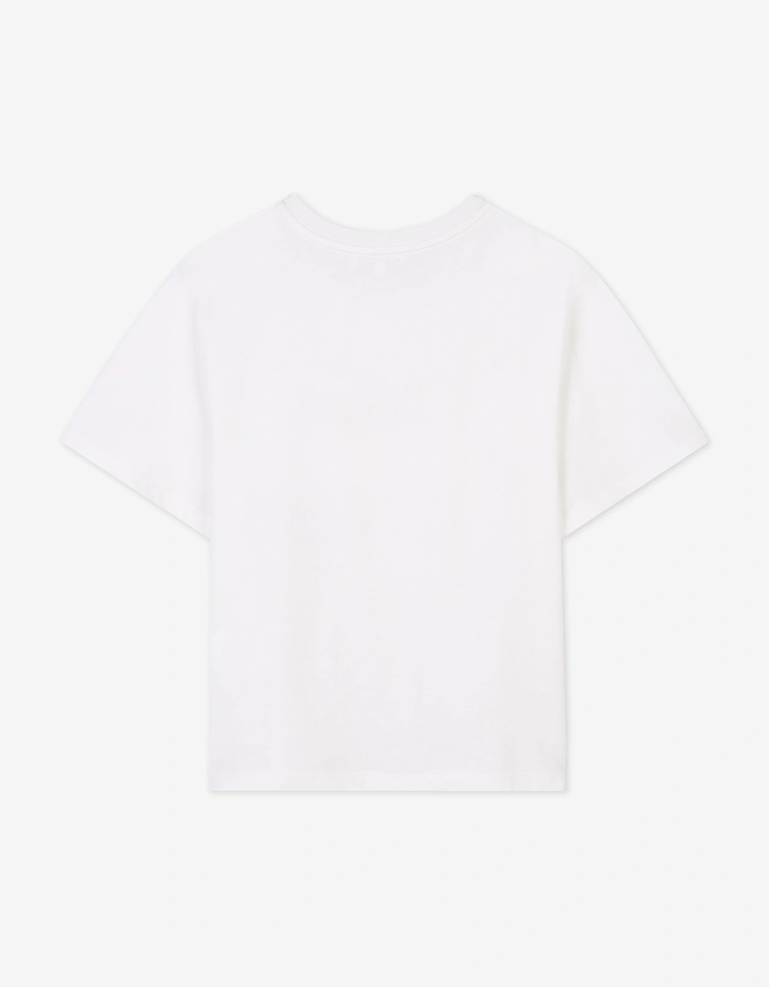 Girls Embroidered Logo T-Shirt in Ivory