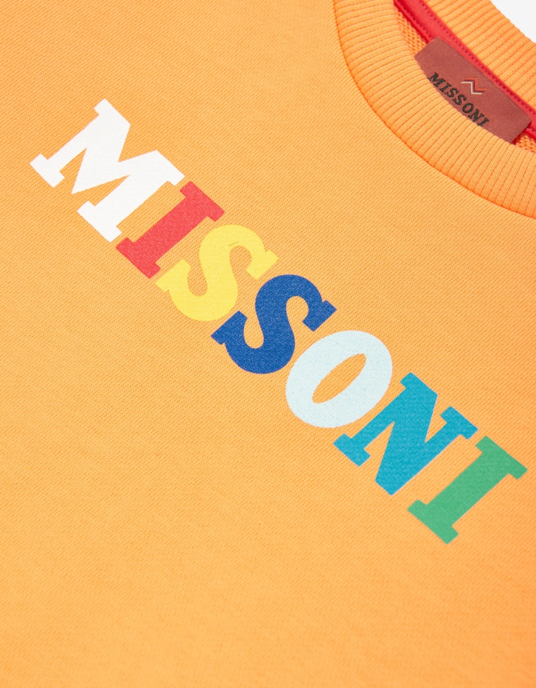 Boys Logo Sweatshirt in Orange