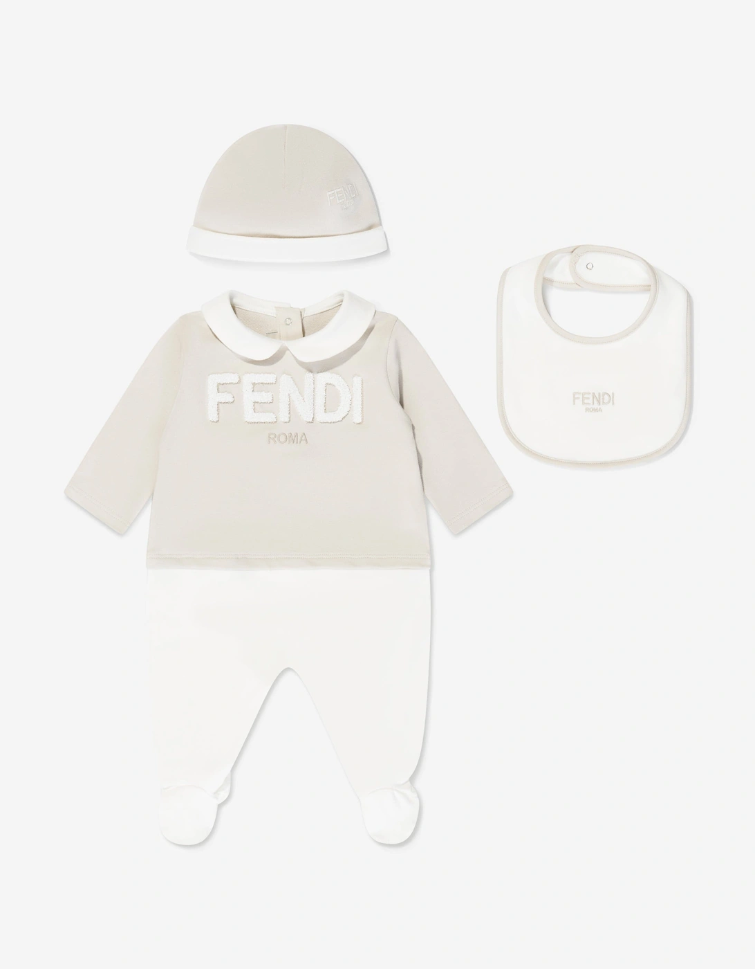 Baby Logo Babygrow Gift Set in Beige, 7 of 6