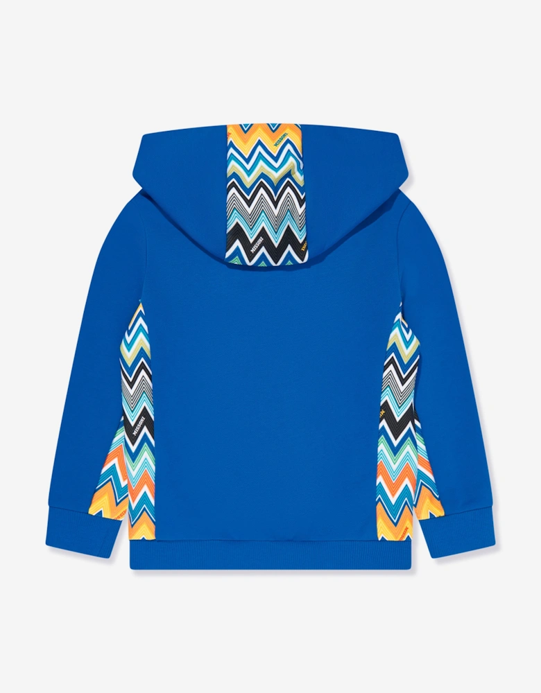Boys Zigzag Zip Up Top in Blue