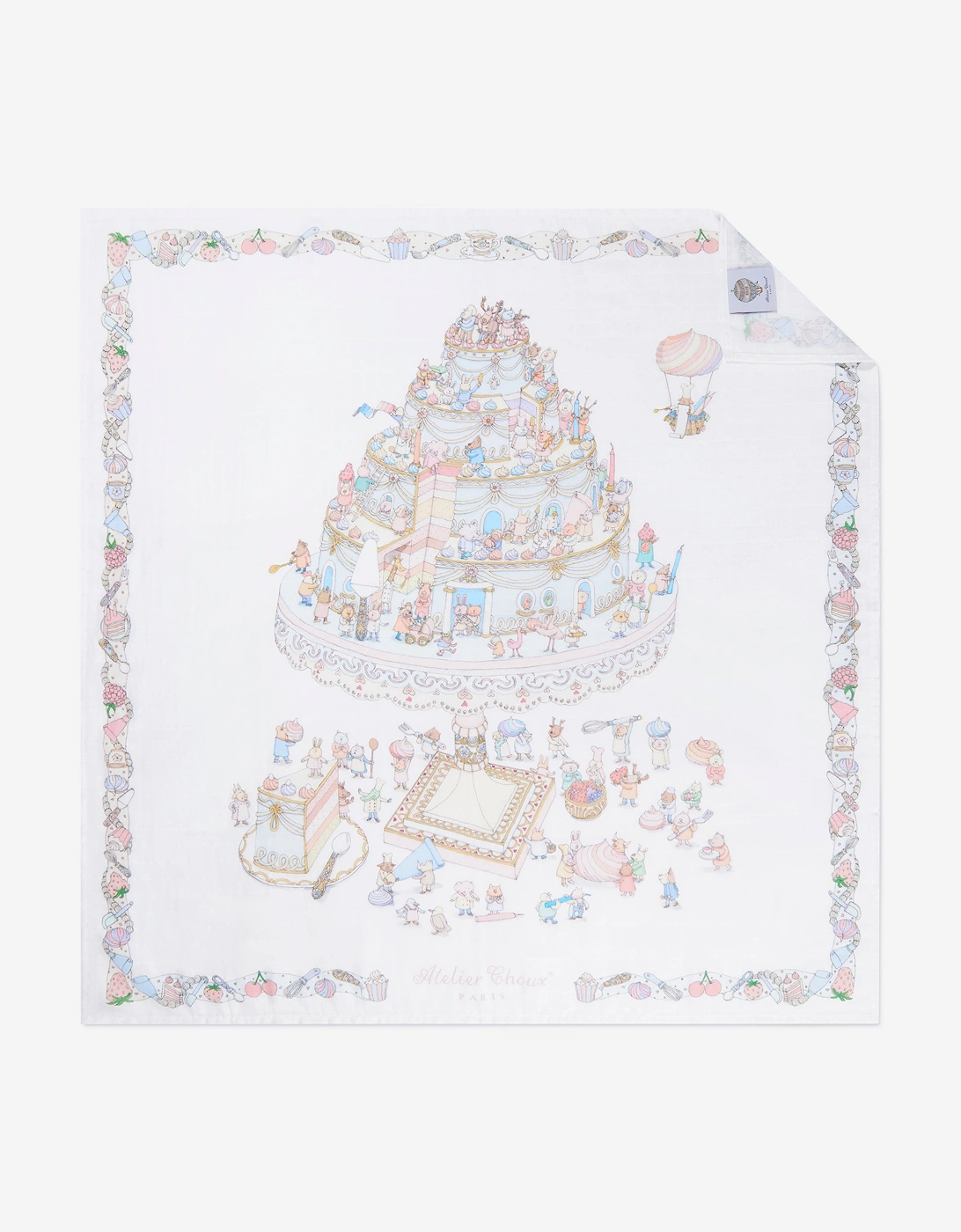 Baby Le Gateau Carré and Satin Bib Set in White