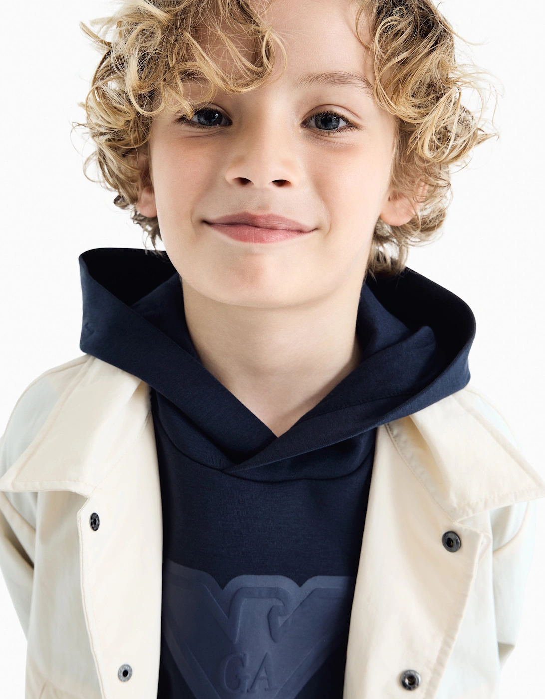 Boys Logo Hoodie in Navy
