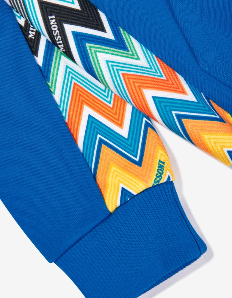 Boys Zigzag Zip Up Top in Blue