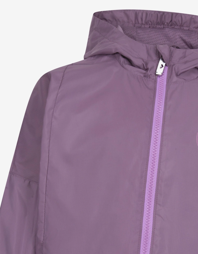 Girls Hooded Zip Up Windbreaker in Purple