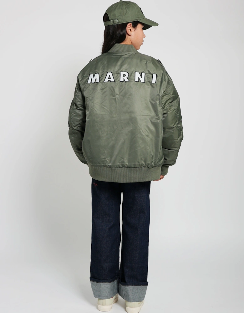 Kids Bomber Jacket in Green