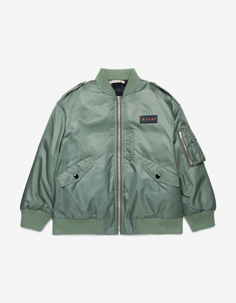 Kids Bomber Jacket in Green