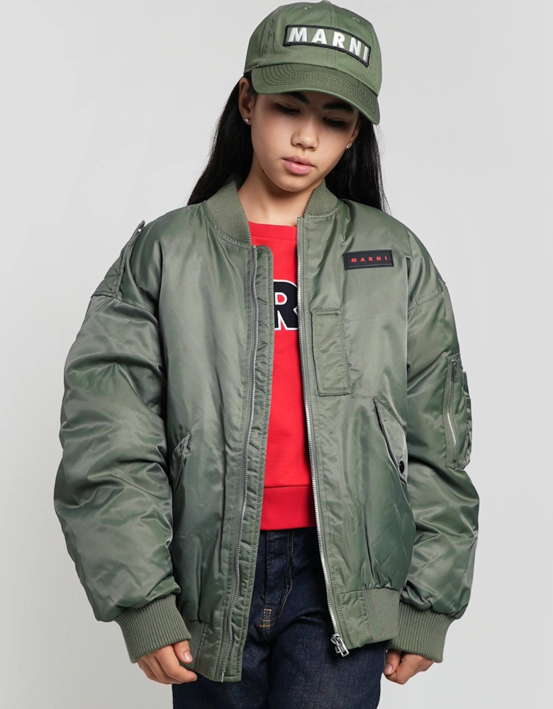 Kids Bomber Jacket in Green