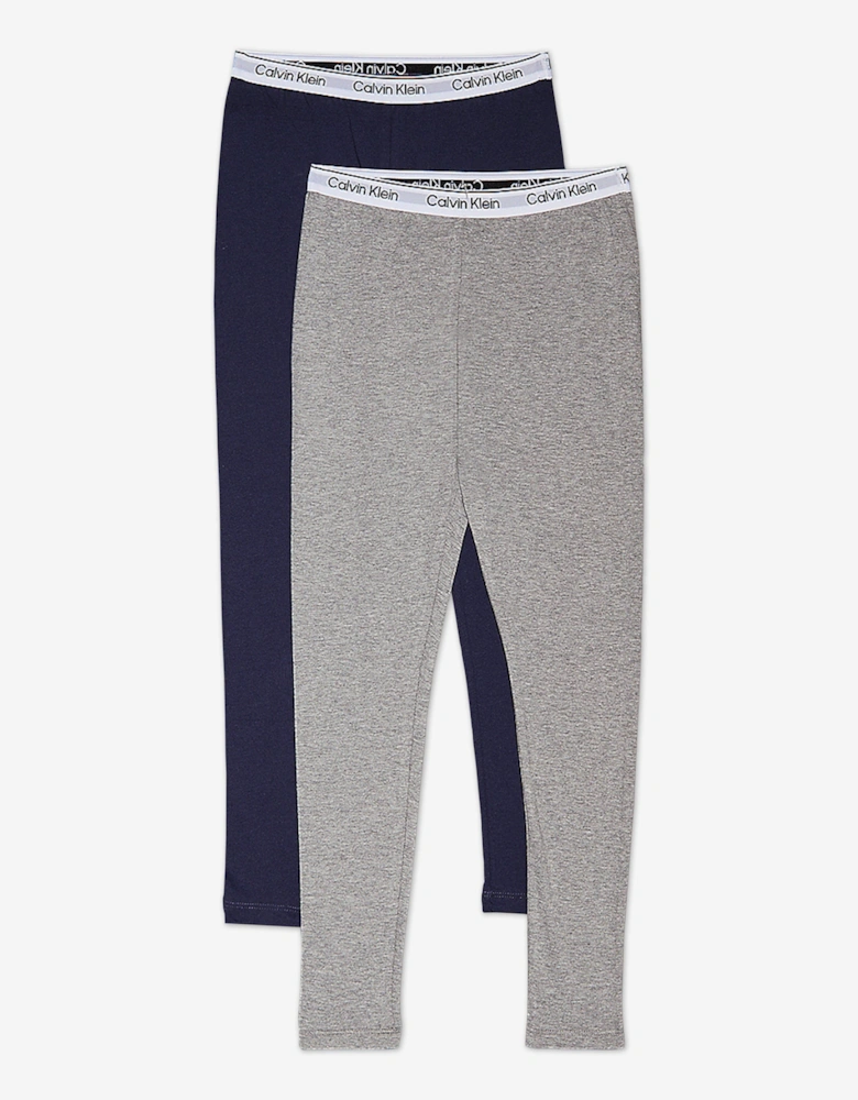 Girls 2 Pack Leggings Set in Multicolour