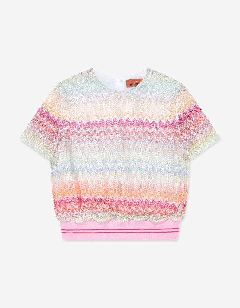 Girls Zigzag Top in Multicolour