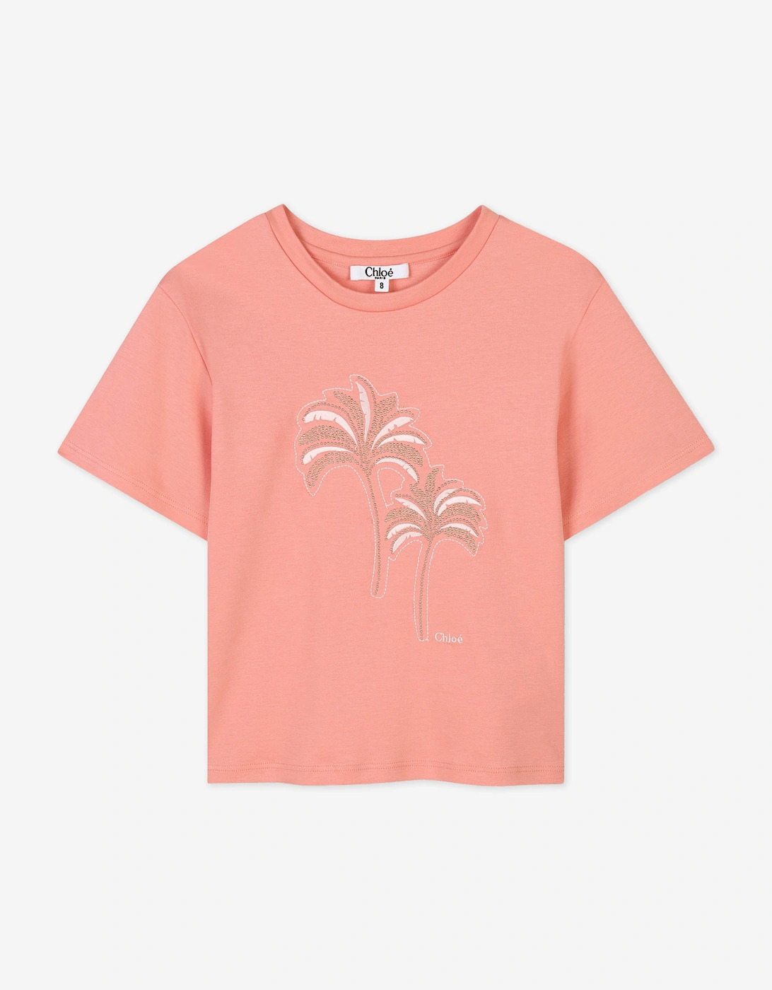 Girls Palm Tree T-Shirt in Pink, 5 of 4