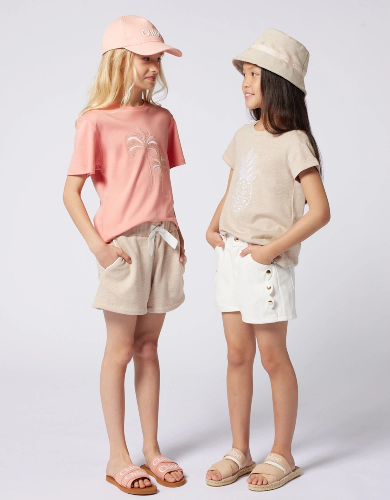 Girls Palm Tree T-Shirt in Pink