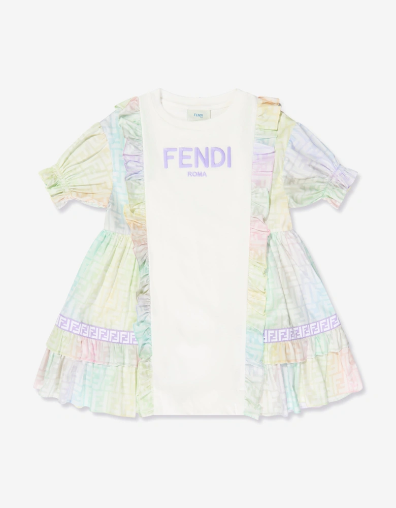 Girls FF Logo Metaverse Dress in White