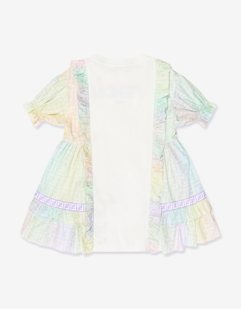 Girls FF Logo Metaverse Dress in White