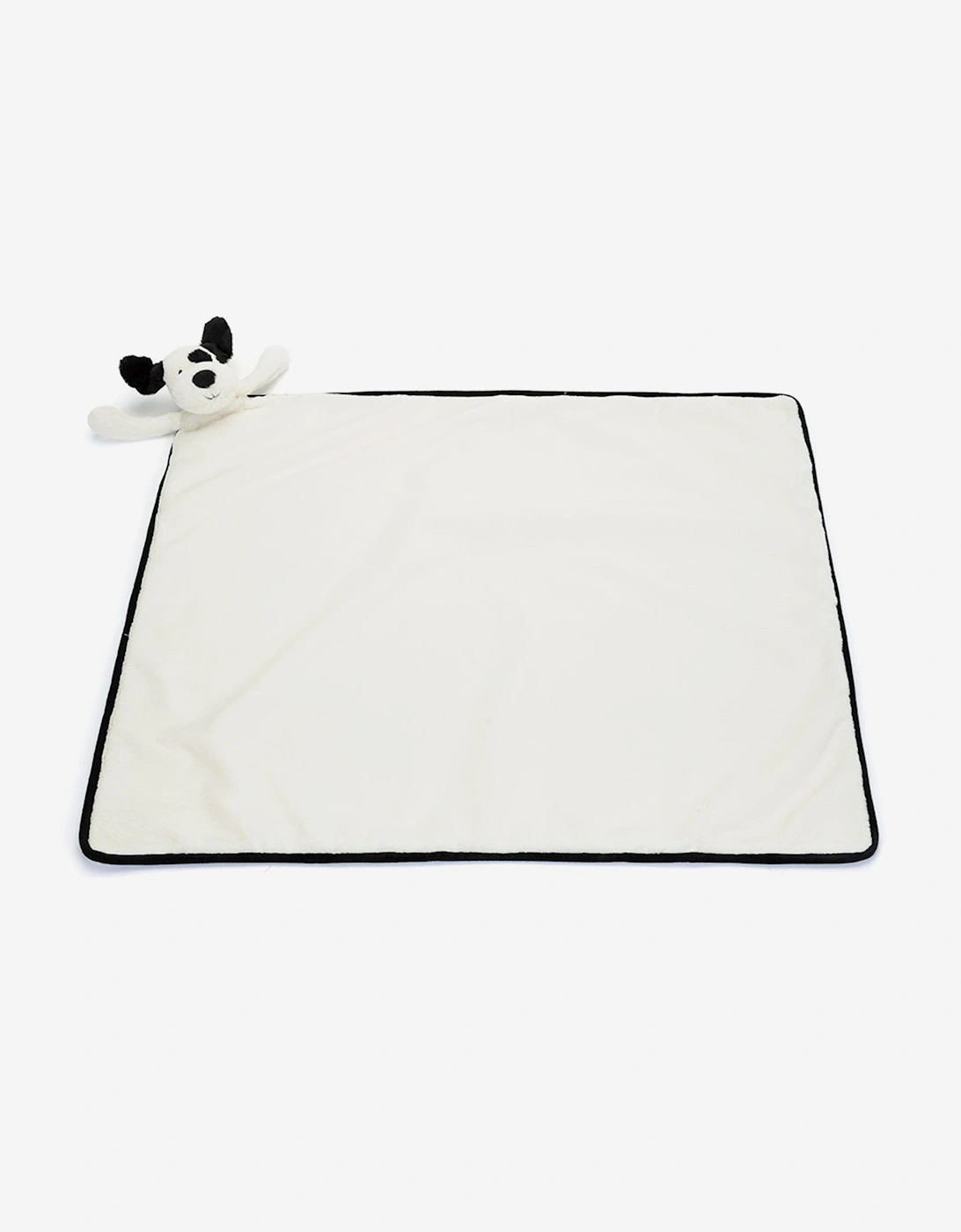 Bashful Black & Cream Puppy Blankie in White (70cm)