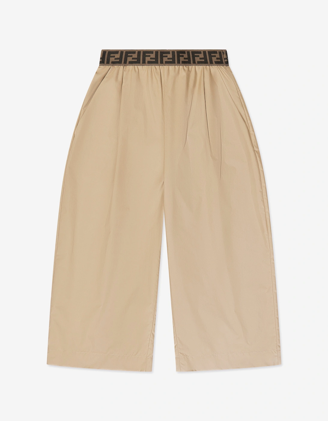 Girls Wide Leg Trousers in Beige, 6 of 5