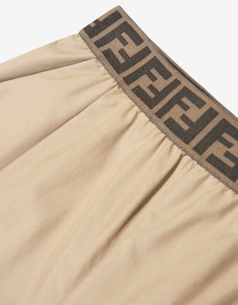 Girls Wide Leg Trousers in Beige