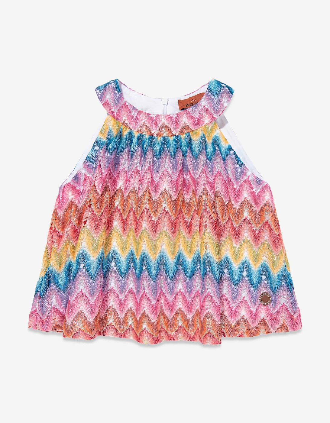 Girls Sleeveless Zigzag Top in Multicolour, 6 of 5