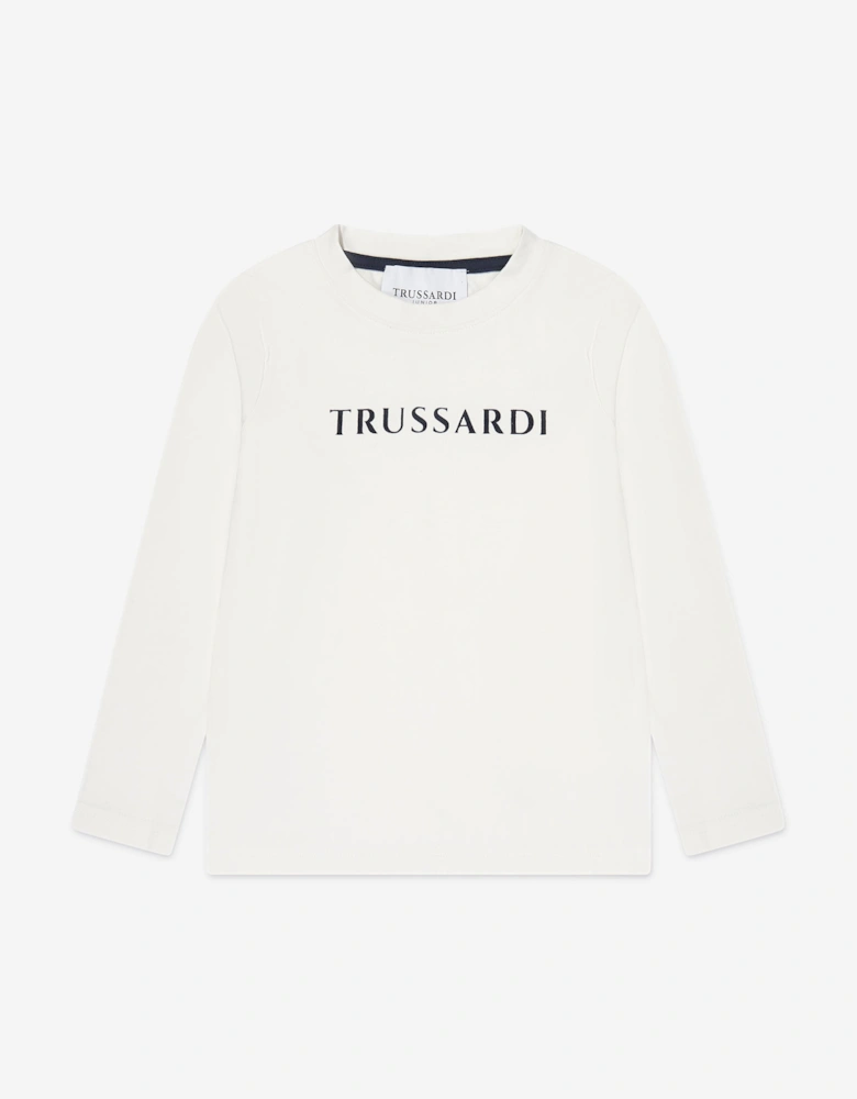 Boys Beid Long Sleeve T-Shirt in Ivory
