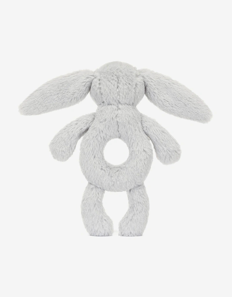 Bashful Silver Bunny Ring Rattle in Silver (18cm)