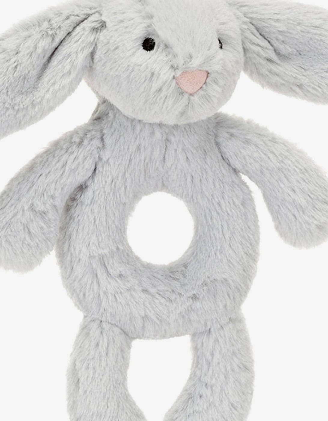 Bashful Silver Bunny Ring Rattle in Silver (18cm)