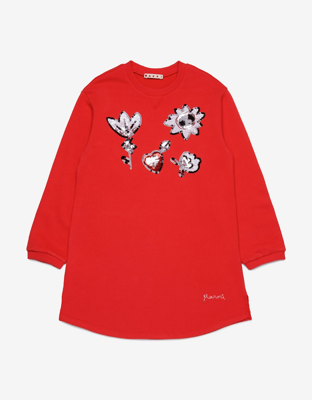 Girls Applique Dress in Red, 5 of 4