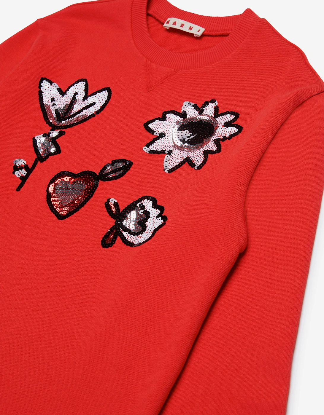 Girls Applique Dress in Red