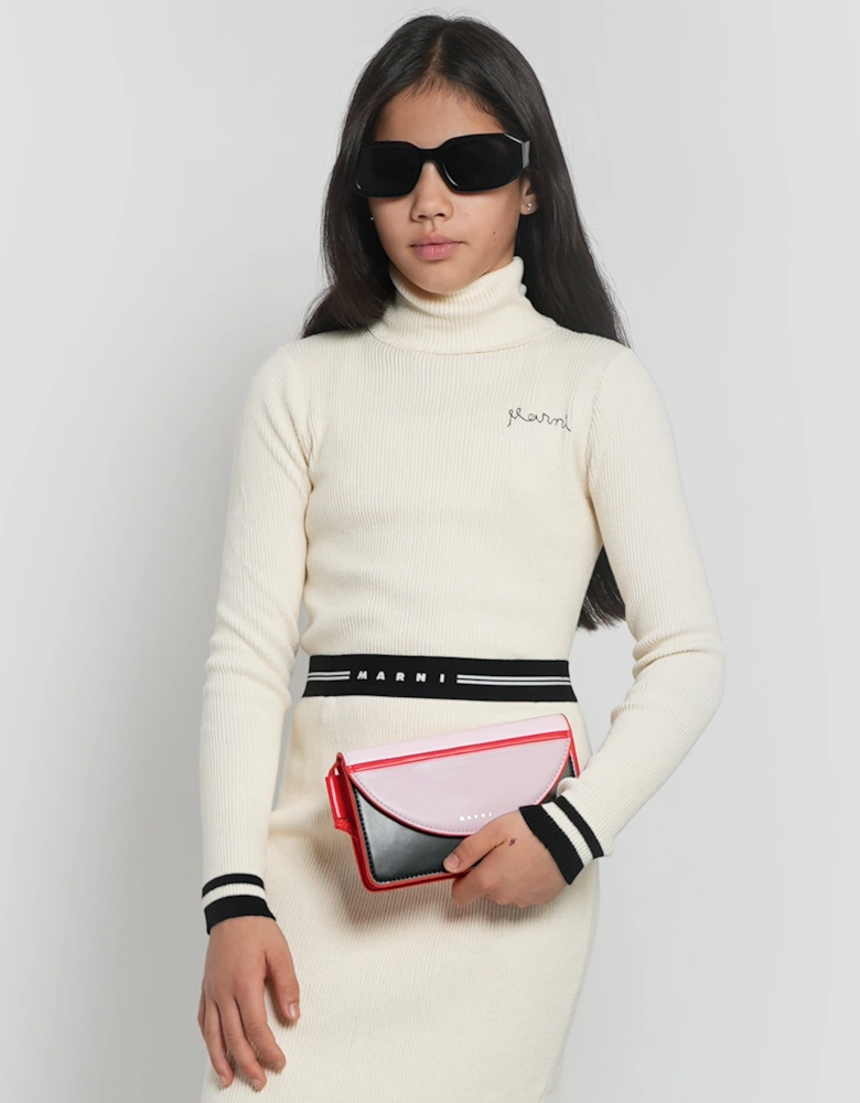 Girls Knitted Roll Neck Jumper in Ivory