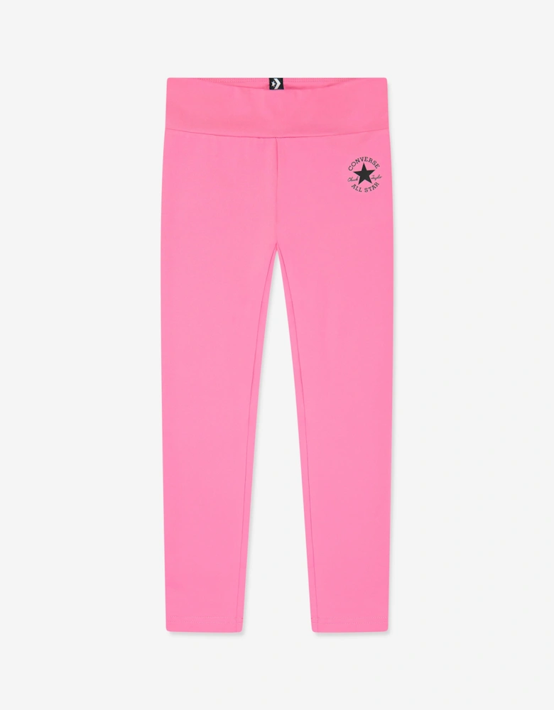 Girls Chuck Patch High Rise Leggings in Pink