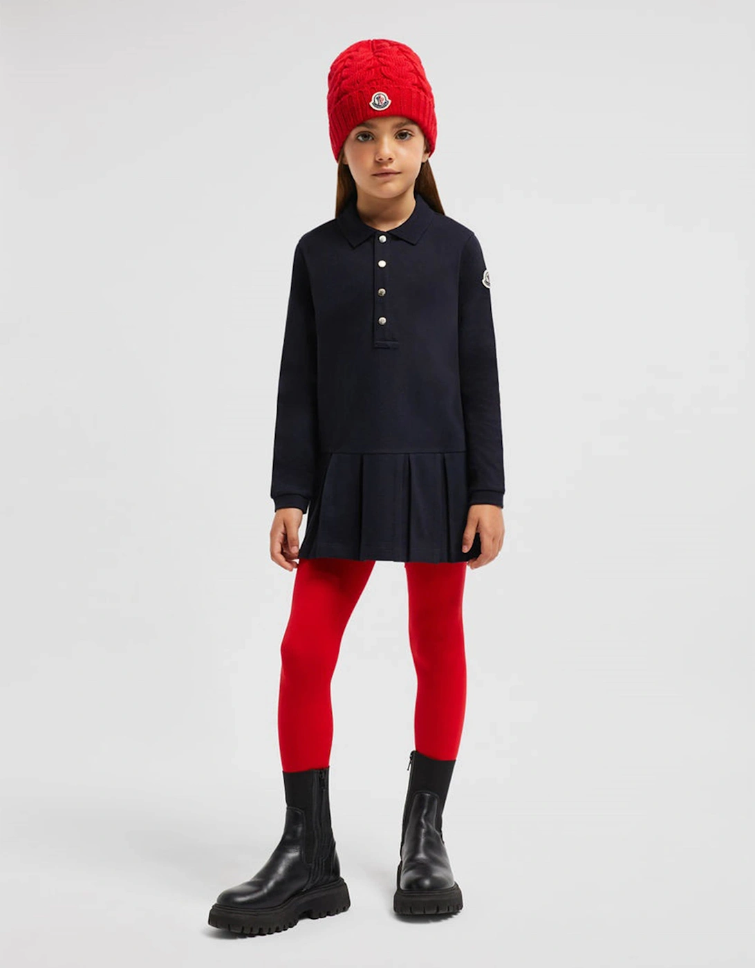 Girl's Moncler Enfant Girls Polo Dress in Navy - Blue - Size: 14 years