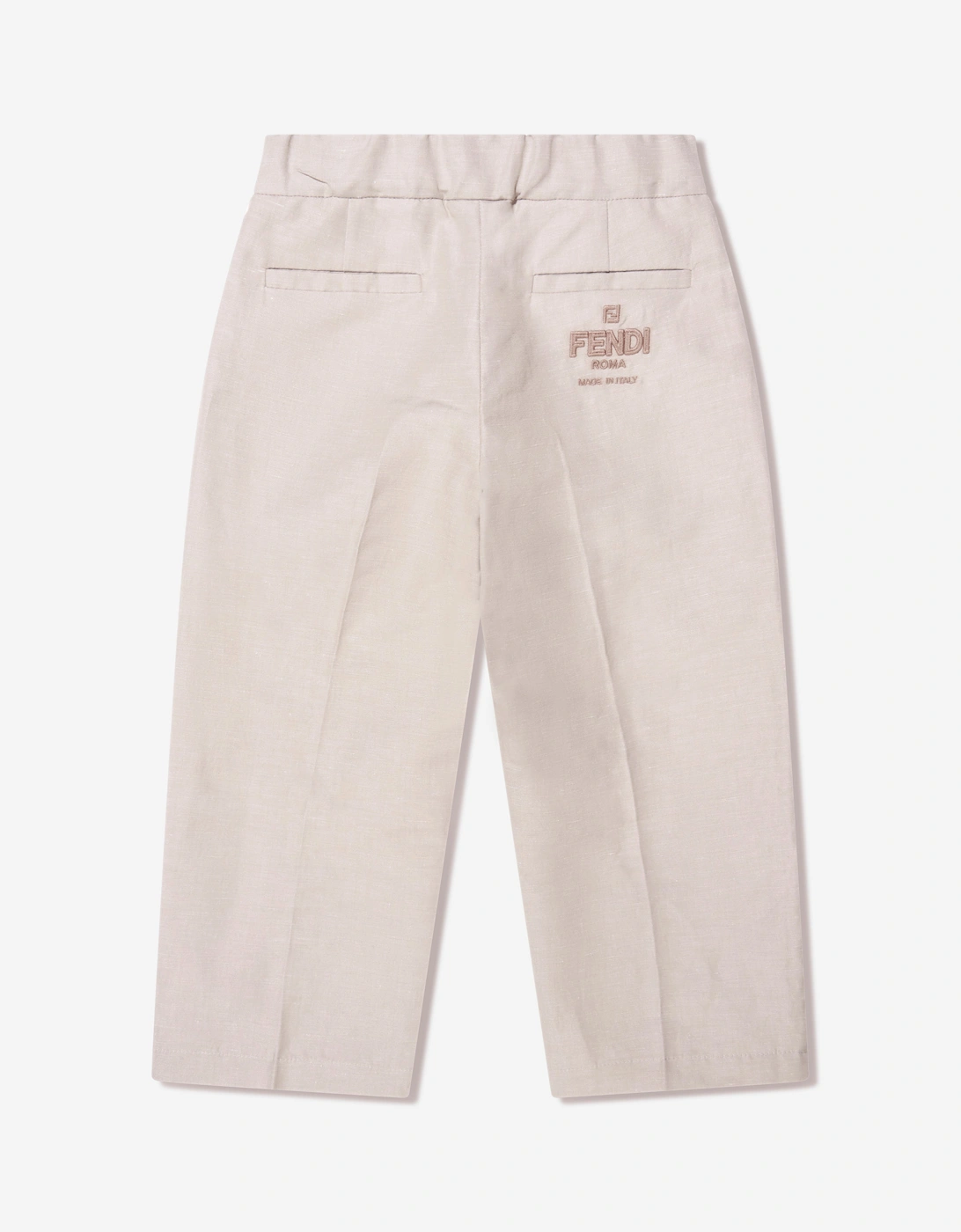 Boys Cotton And Linen Trousers in Beige