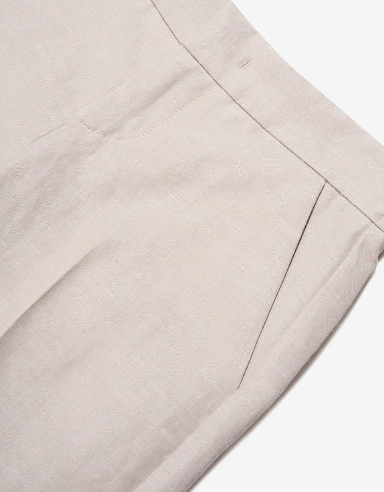 Boys Cotton And Linen Trousers in Beige