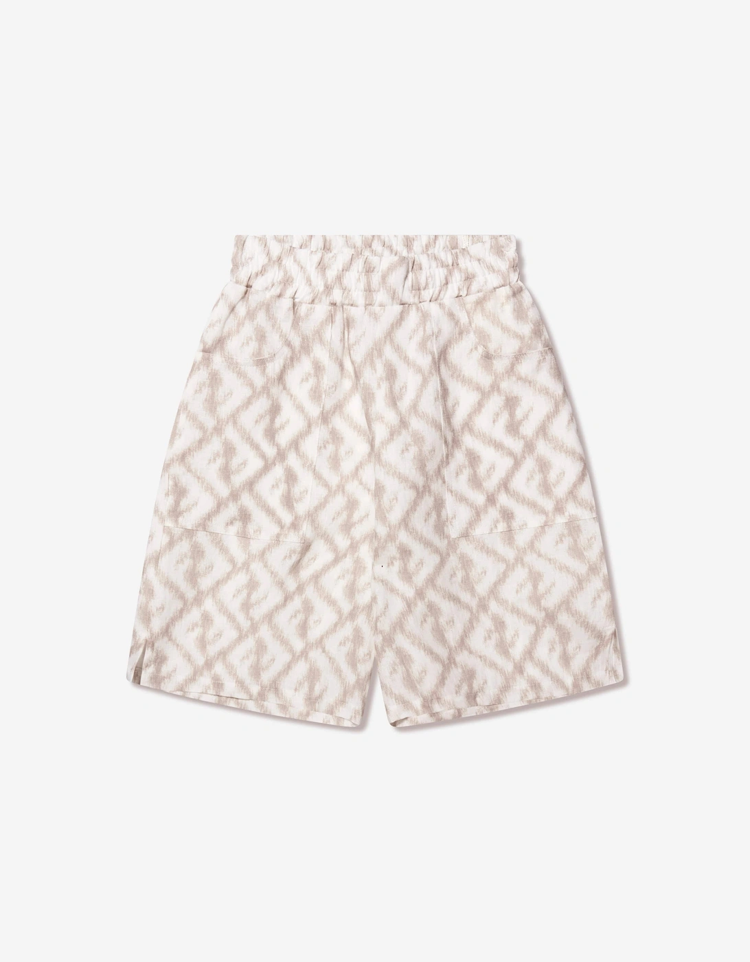 Boys FF Logo Linen Shorts in Ivory, 5 of 4