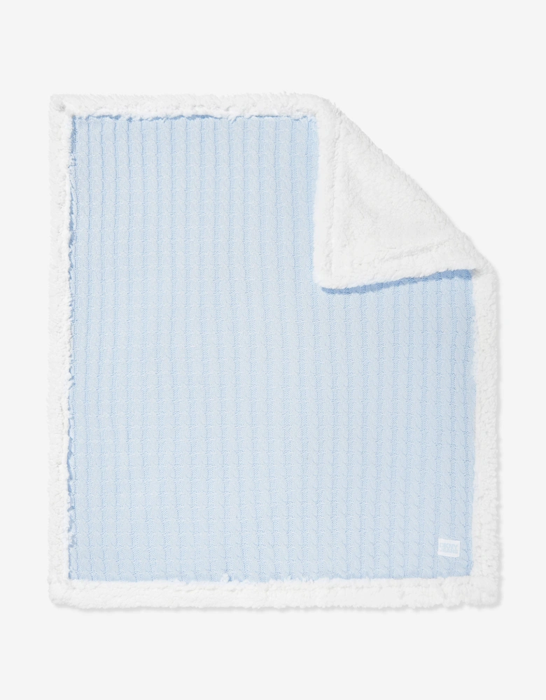 Baby Boys Sherpa Fleece Blanket in Blue (90cm)