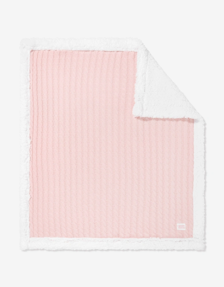 Baby Girls Sherpa Fleece Blanket in Pink (90cm)