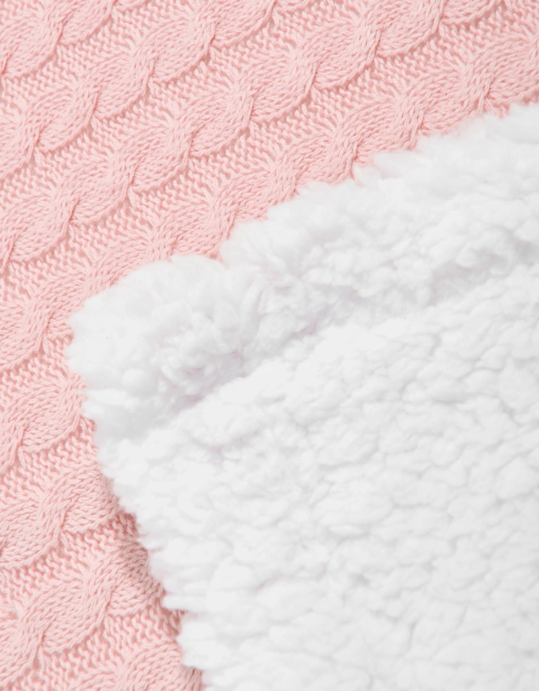 Baby Girls Sherpa Fleece Blanket in Pink (90cm)