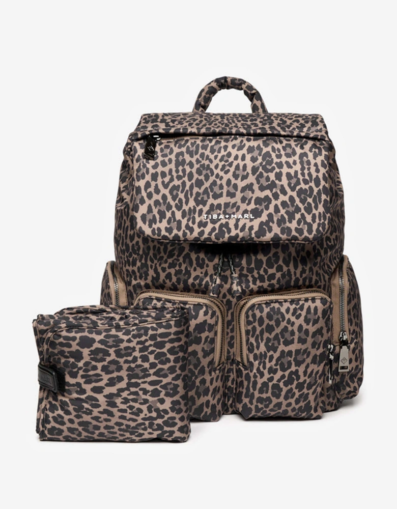 Baby Alto Leopard Changing Backpack in Brown (34cm)