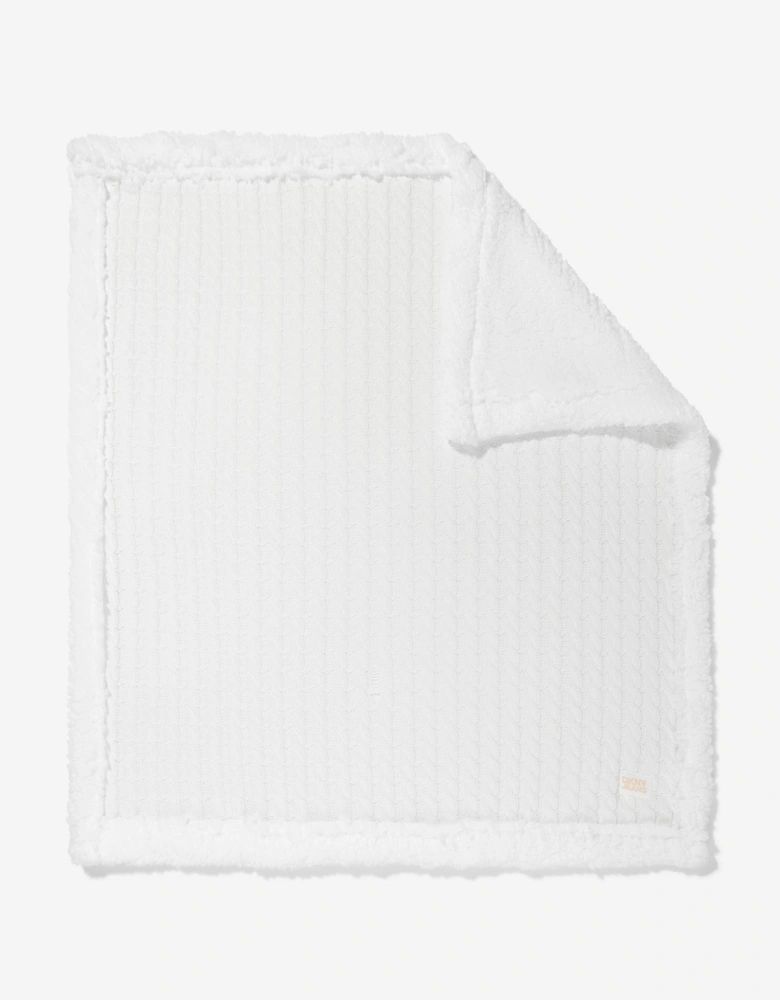 Baby Sherpa Fleece Blanket in White (90cm)