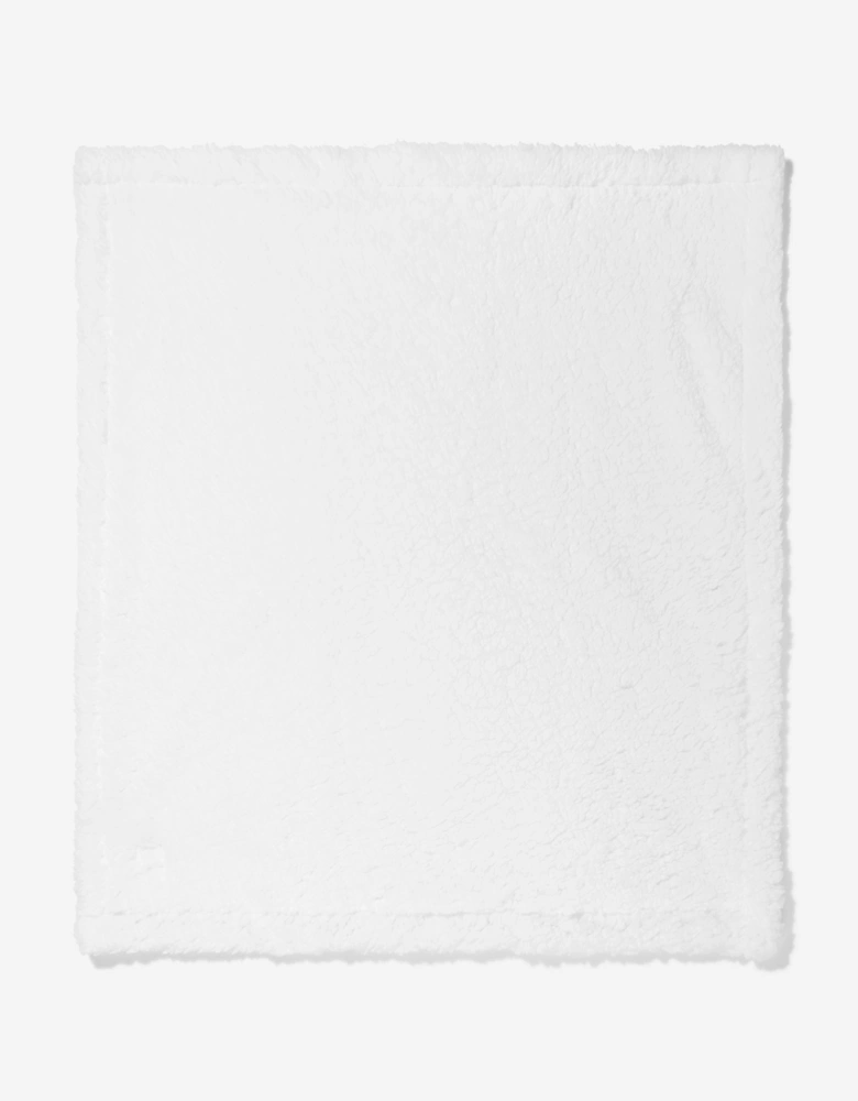 Baby Sherpa Fleece Blanket in White (90cm)
