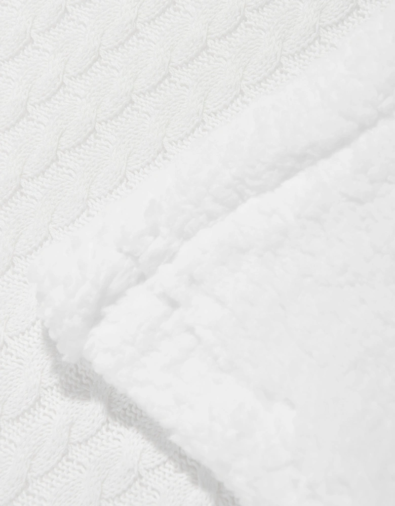 Baby Sherpa Fleece Blanket in White (90cm)