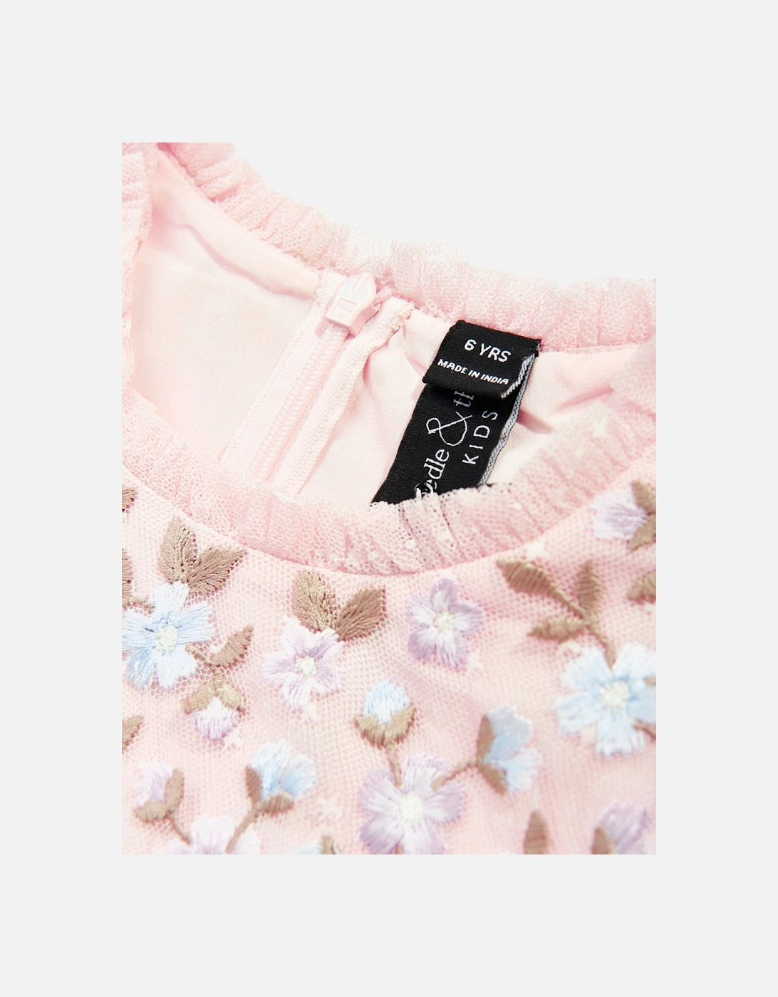 Girls Garland Ribbon Dress in Pink