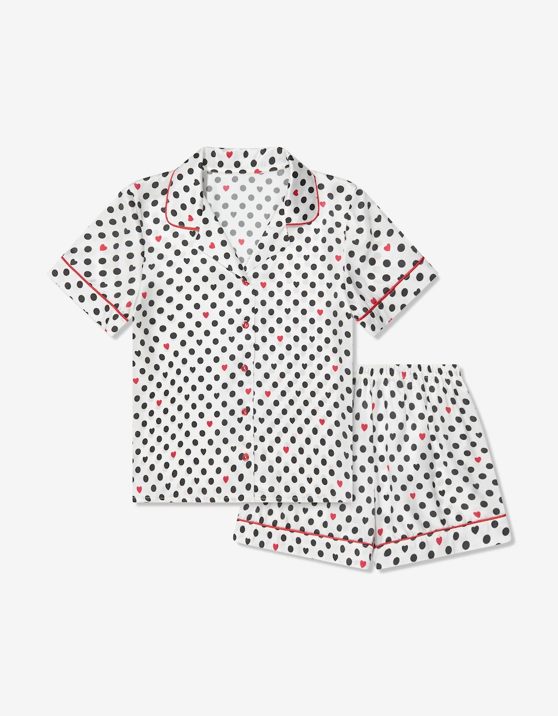 Girls Silk Cassandra Pyjama Set in White, 6 of 5
