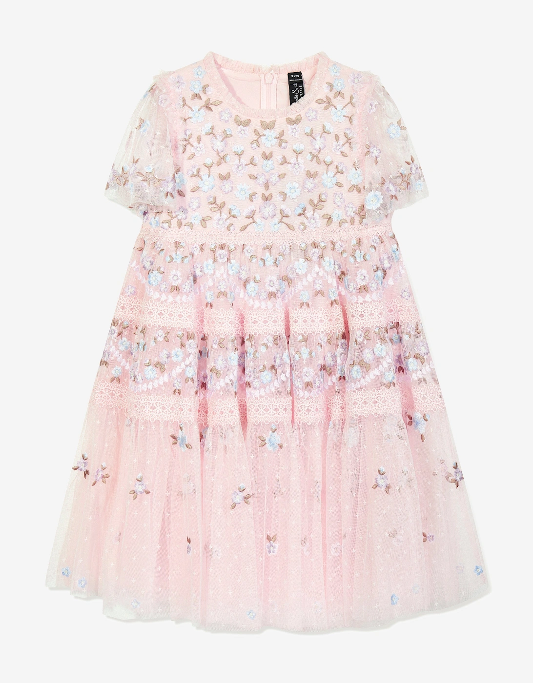 Girls Garland Ribbon Dress in Pink, 6 of 5