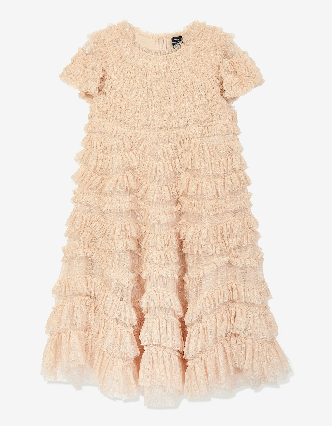Girls Wild Rose Ruffle Dress in Gold, 5 of 4