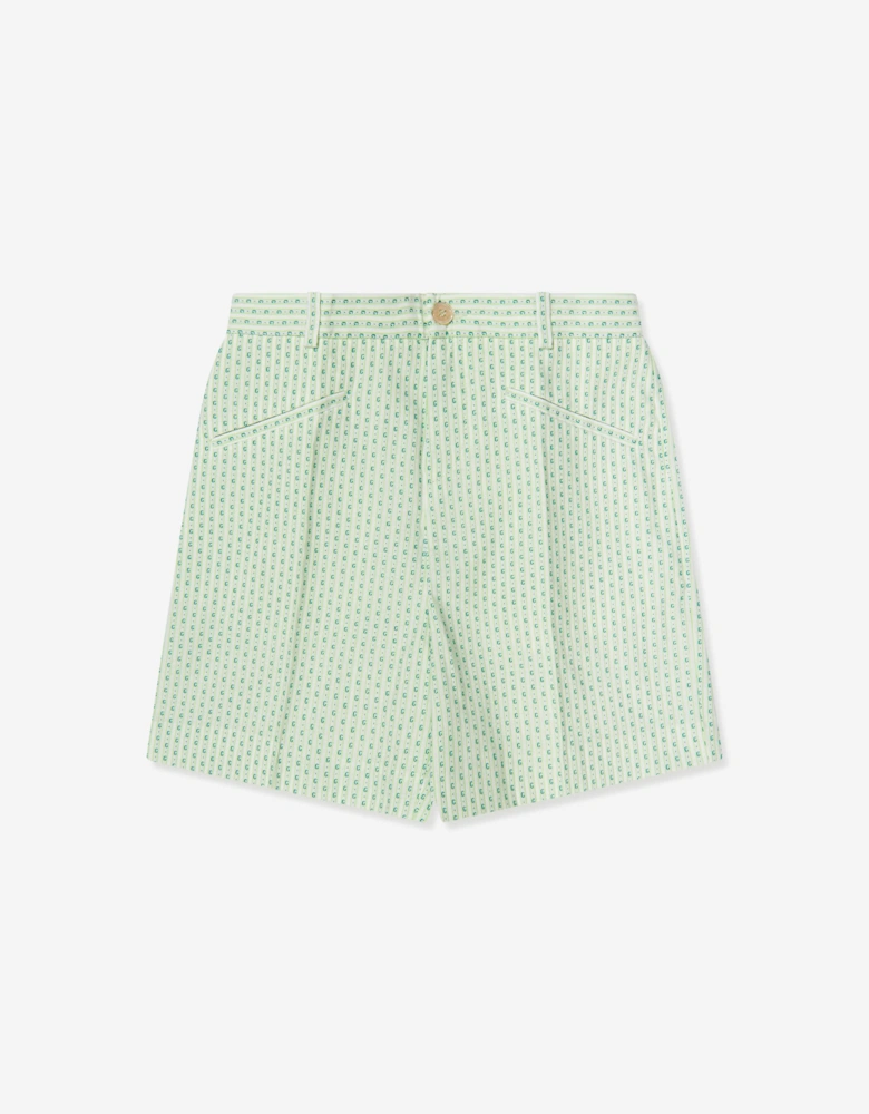 Boys Striped Bermuda Shorts in Green
