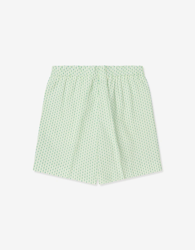 Boys Striped Bermuda Shorts in Green